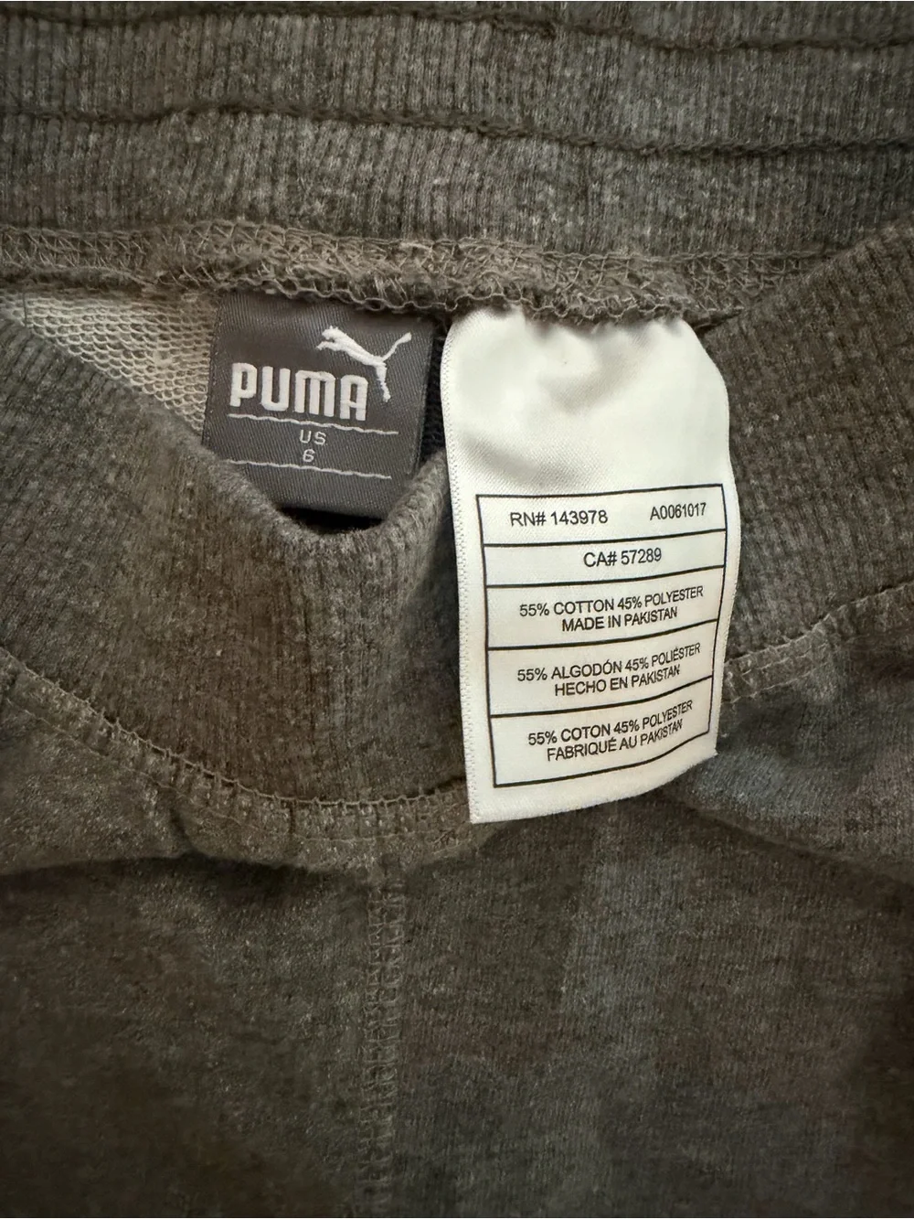 Puma Gray Jogger Sweatpants with Pink Branding